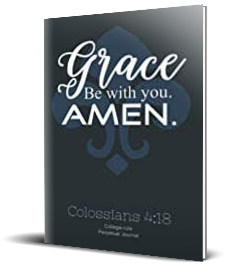 Christian Journal Grace Be With You: Colossians 4:18 Fleur-de-lis